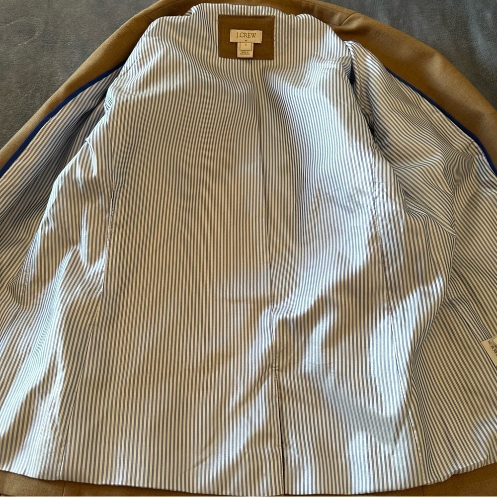 J. Crew Wool Blend Camel Long sleeves schoolboy blazer Size 2 - Picture 13 of 15